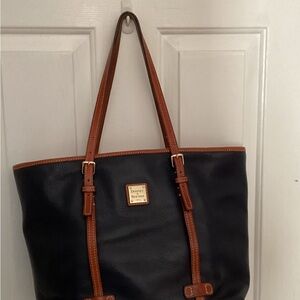 Dooney & Bourke Navy and Tan Tote Bag